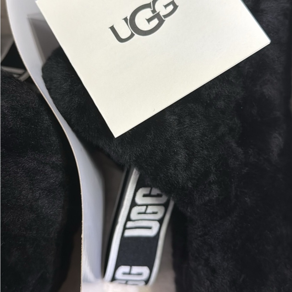 UGG Black Fluffy Slides